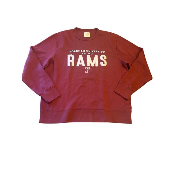 Fordham University Rams Sweatshirt Burgundy Large League Collegiate - Picture 1 of 6